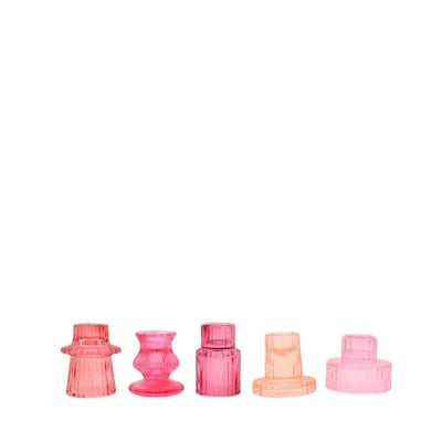 Set de 5 bougeoirs en verre assortis HASHTAG DECO