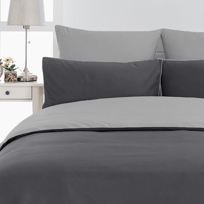 Housse de couette bicolore en percale coton DOZMARY SENSEI MAISON