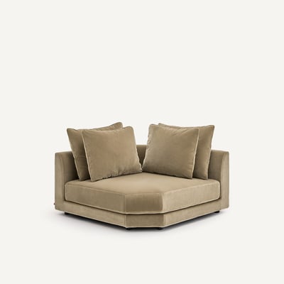 Canapé d'angle modulable en velours, TIBERIO AM.PM