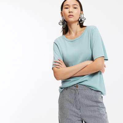 T-shirt de gola redonda, mangas curtas LA REDOUTE COLLECTIONS
