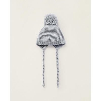 Bonnet en maille épaisse, avec pompon et bretelles latérales CUTE FOREST ZIPPY