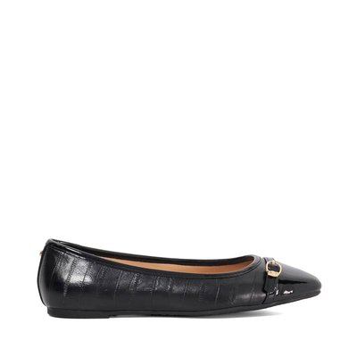 Ballerines en cuir texturé verni avec boucle - HABITATS DUNE LONDON