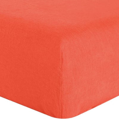 Drap housse en lin lavé bonnet 30 cm uni, SIGNATURE BATON ROUGE