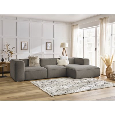 Canapé d'angle fixe 4 places en tissu texturé, ZEPHYR BOBOCHIC