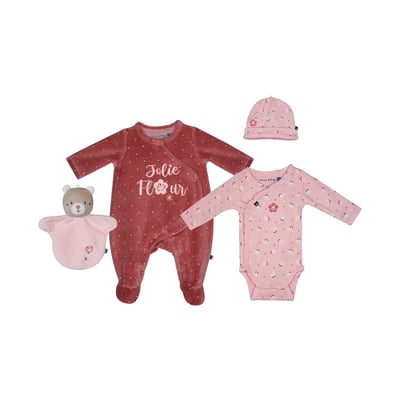 Trousseau 4 pieces pimprenelle en maille SUCRE D'ORGE