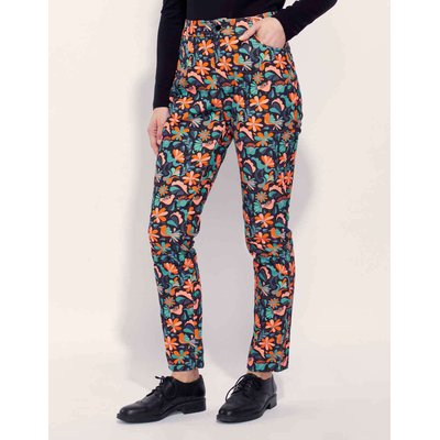 Pantalon velours lisse imprimé cigarette MARITA LA FIANCÉE