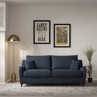 Amelia Soft Brushed 3 Seater Sofa with Dark Wood Legs ÉDITÉ