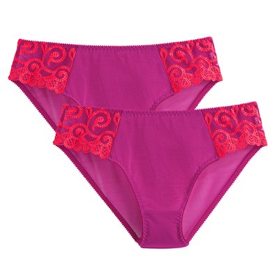 Lot de 2 slips bicolores en tulle, Lyssa LA REDOUTE COLLECTIONS