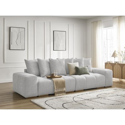 Canapé droit convertible 3 places en tissu bouclette, ANAKIN BOBOCHIC