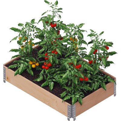 Carré potager Gardenbox 120 x 80 cm Noir JARDINDECO