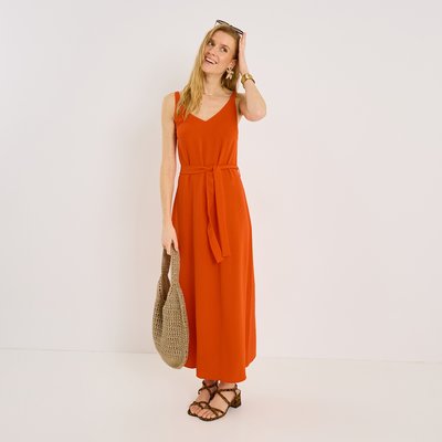 Robe longue unie infroissable à nouer GRAIN DE MALICE
