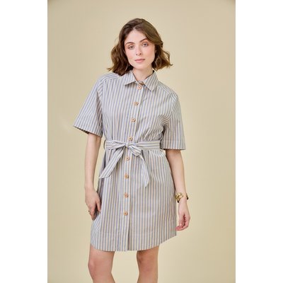 Abito camicia a maniche corte a righe SEE U SOON