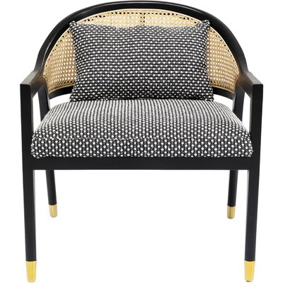 Fauteuil en tissu, hêtre et rotin, HORIZON KARE DESIGN