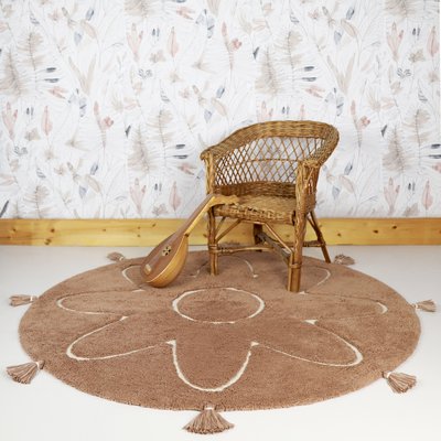 Tapis enfant coton rond avec pompons YVA NATTIOT