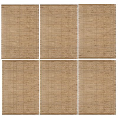 Lot de 6 Sets de table en bambou rectangulaire - 45 x 30 cm TOILINUX