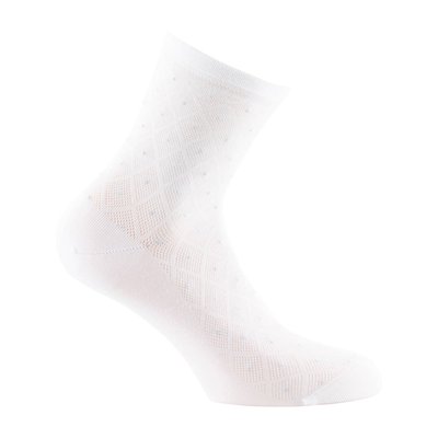 Socquettes en fil d'écosse fantaisie croisillons MADE IN FRANCE KINDY