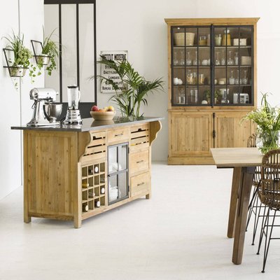 Îlot central en bois recyclé  CHAMPÊTRE MADE IN MEUBLES 