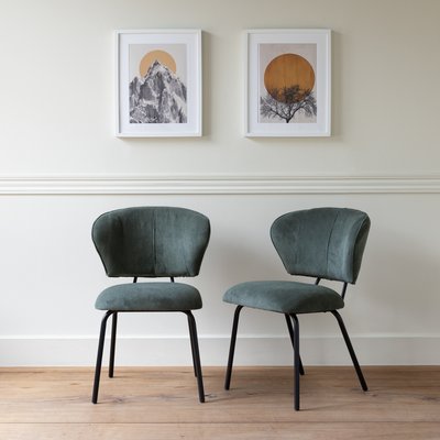 Lot de 2 chaises en velours côtelé, NILSA HAPPY GARDEN