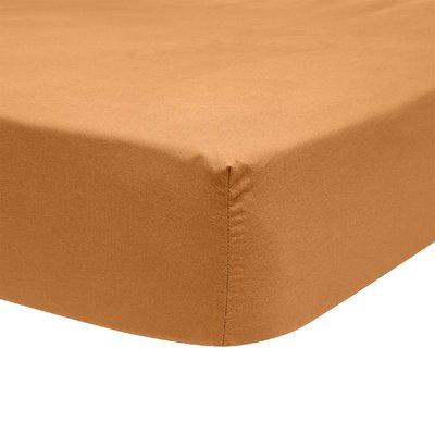 Drap housse uni en percale de coton lavé, Made in France, VANOISE A DEMAIN