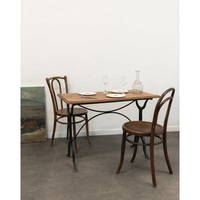 Table à manger bistrot en bois et fonte Denise N°1181 - Bon état DEBONGOUT