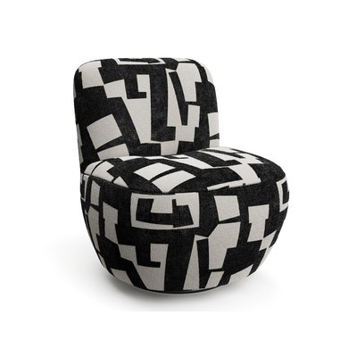 Fauteuil pivotant en tissu texturé à motif JENA SIA HOME