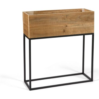 Jardinière en bois recyclé style rustique sur pied métal RECOLLECTION