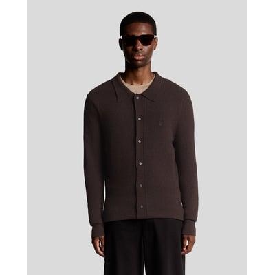 Cardigan texturé en maille à col LYLE & SCOTT