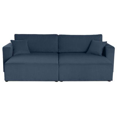 Topaze - Canapé droit 4 places avec double méridienne - assise profonde - en velours côtelé LISA DESIGN