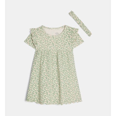 Ensemble robe et bandeau lafifi motif floral coton bio CADET ROUSSELLE