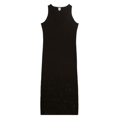 Robe Casilda en lin à rayures noires INES DE LA FRESSANGE PARIS