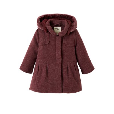 Manteau à capuche en drap de laine VERTBAUDET