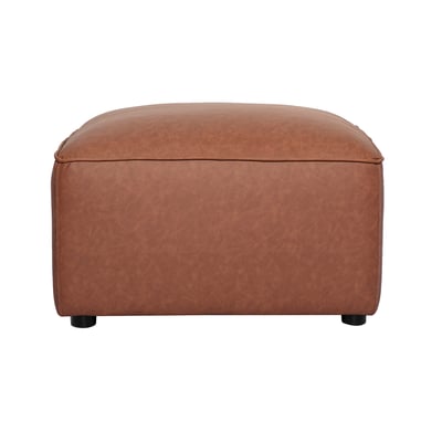 Pouf repose pieds en cuir marron FERGUS MILIBOO