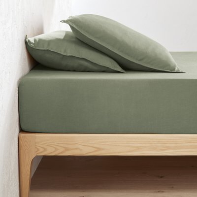 Spannbettlaken Linot aus vorgewaschenem Leinen, Steg 30 cm LA REDOUTE INTERIEURS