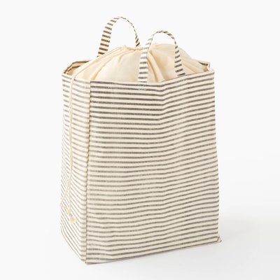 Panier à linge rectangulaire, coton MONOPRIX