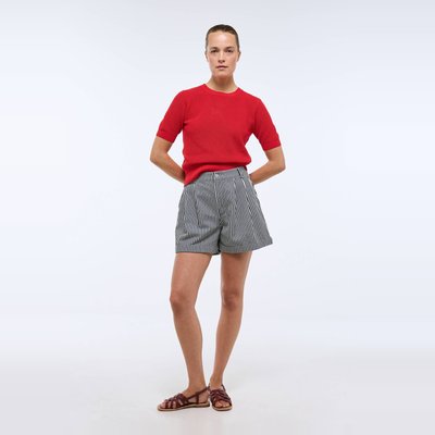 Short droit en coton rayé MONOPRIX