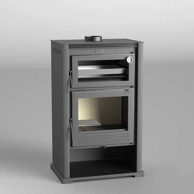 FM Poêle à bois acier M-107 9,5kW avec porte en fonte et four inox FM BIOMASA