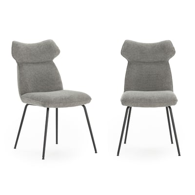 Lot de 2 chaises en tissu avec pieds en métal noir L47 cm - DARA CALICOSY