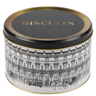 Boîte à biscuits en métal noir, blanc et doré WADIGA