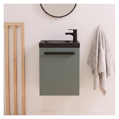 Ensemble lave-mains suspendu avec robinet noir NEVADA MOB IN