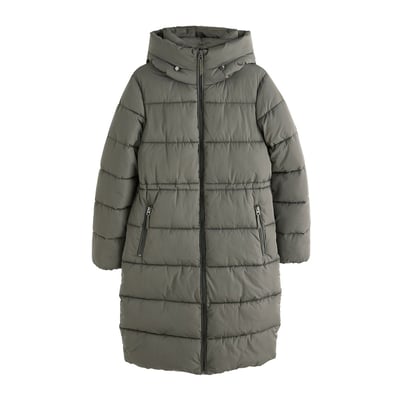 Long manteau rembourré déperlant à capuche NEXT