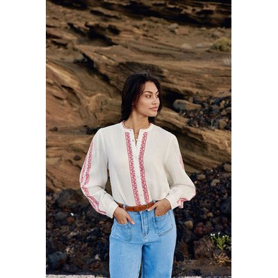 Blouse ample en coton à détails brodés, BRIELLE LA PETITE ETOILE