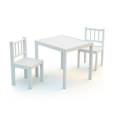 Ensemble 1 table + 2 chaises enfant en bois WEBABY