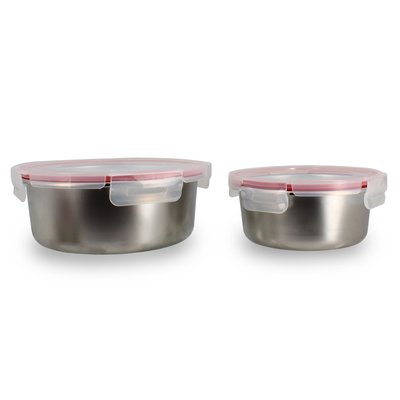 Lot de 2 boîtes hermétiques en acier inoxydable MENASTYL