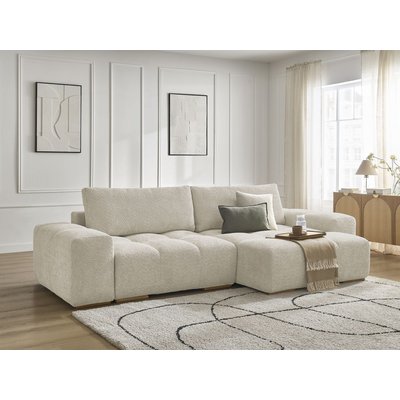 Canapé d'angle convertible 4 places en tissu bouclette, ANAKIN BOBOCHIC
