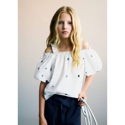 Blouse coton détails brodés MANGO KIDS