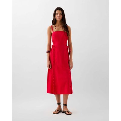 Robe en lin à bords festonnés SCALPERS