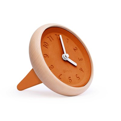 Horloge à poser bois d'érable et béton - TOUPIE GONE'S