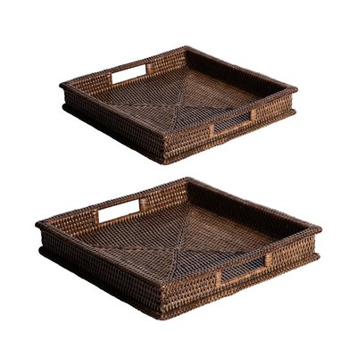 Set de 2 plateaux carré   35 et 40 cm-SAYA TABLE PASSION