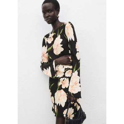 Robe manches évasées imprimé floral MANGO