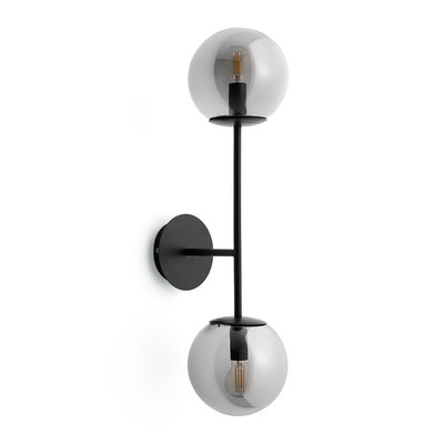 Applique double bras métal acier verre fumé, Atea LA REDOUTE INTERIEURS